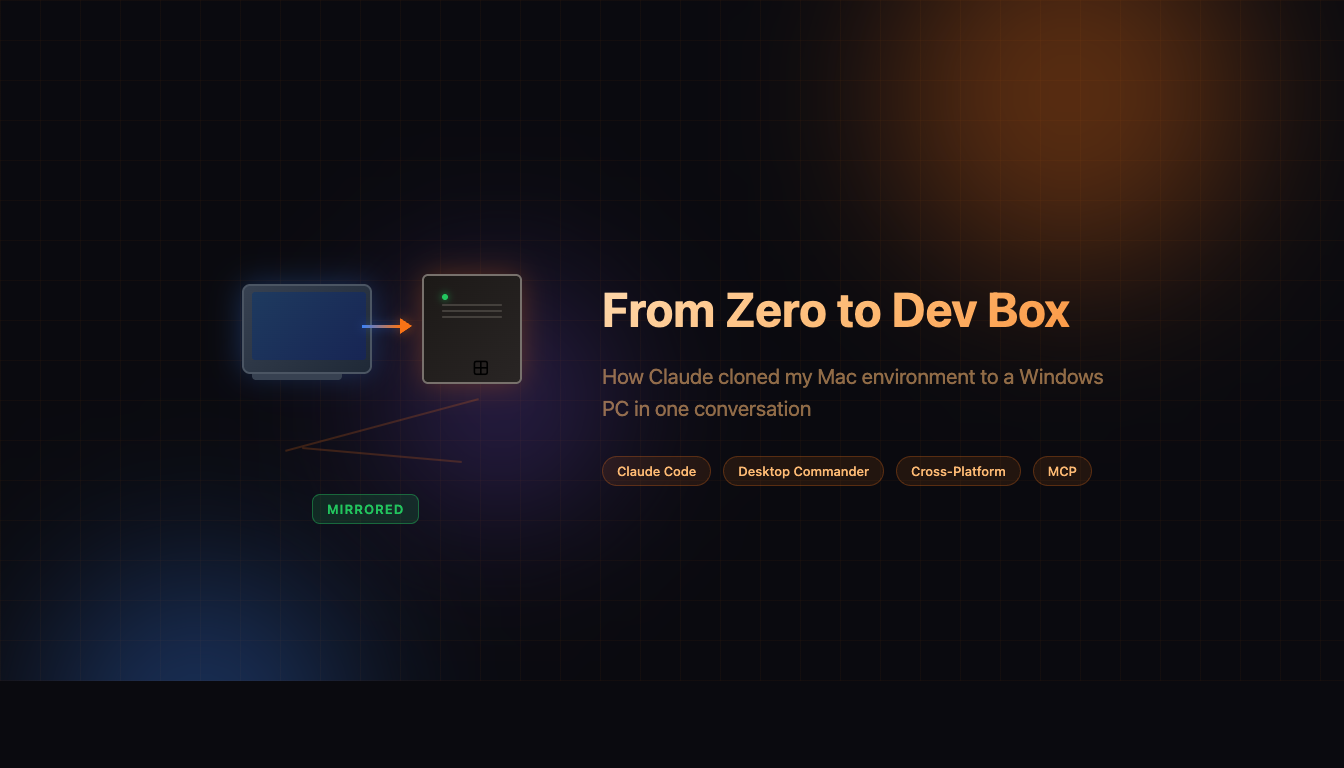 From Zero to Dev Box: How I Used Claude to Clone My Mac Environment to a Windows PC in One Session